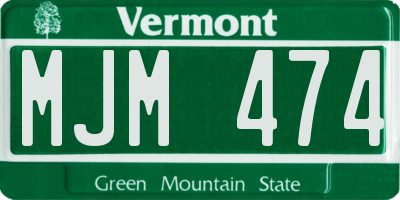 VT license plate MJM474