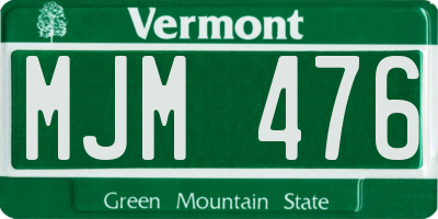 VT license plate MJM476