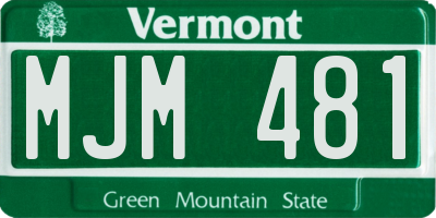 VT license plate MJM481