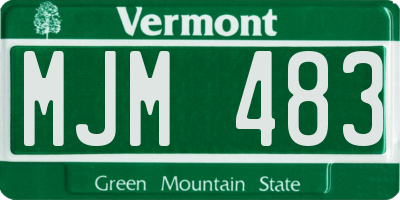 VT license plate MJM483