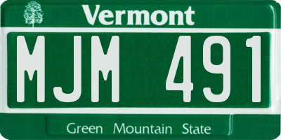 VT license plate MJM491