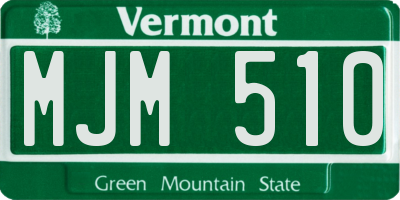 VT license plate MJM510