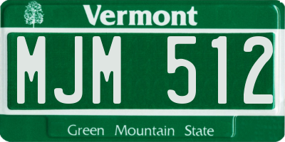 VT license plate MJM512