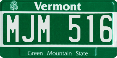 VT license plate MJM516