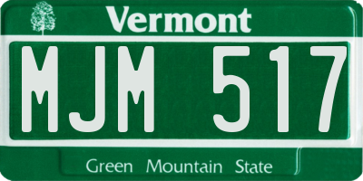 VT license plate MJM517