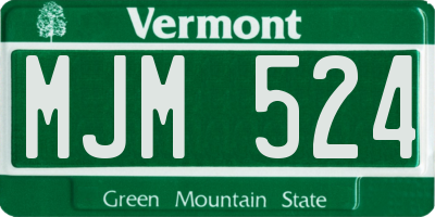 VT license plate MJM524