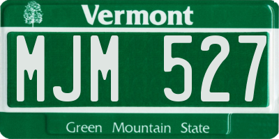 VT license plate MJM527