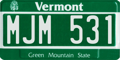 VT license plate MJM531