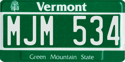 VT license plate MJM534