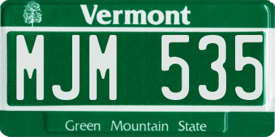 VT license plate MJM535