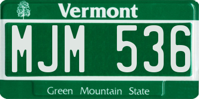 VT license plate MJM536