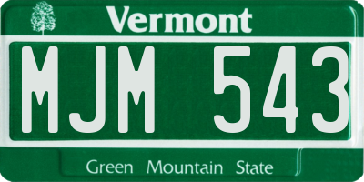 VT license plate MJM543
