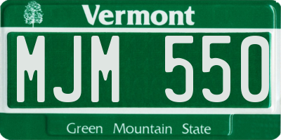 VT license plate MJM550