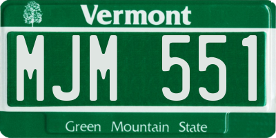 VT license plate MJM551