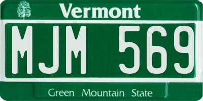 VT license plate MJM569