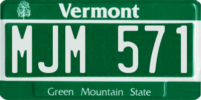 VT license plate MJM571