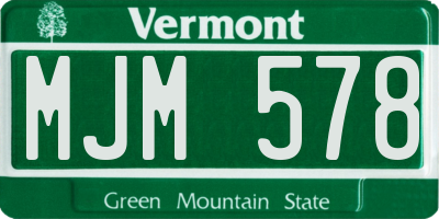 VT license plate MJM578