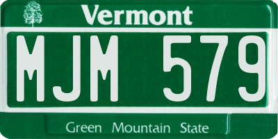 VT license plate MJM579