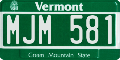 VT license plate MJM581