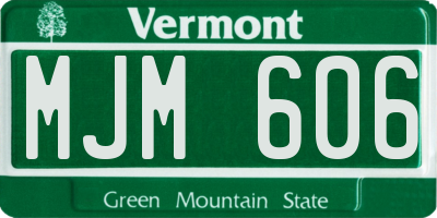 VT license plate MJM606