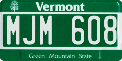 VT license plate MJM608