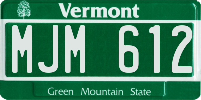 VT license plate MJM612