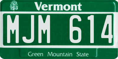 VT license plate MJM614