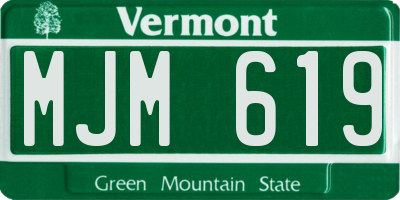 VT license plate MJM619