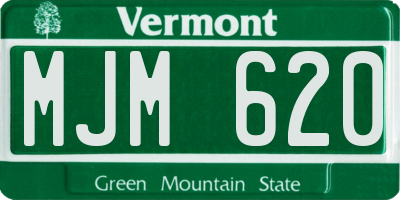 VT license plate MJM620