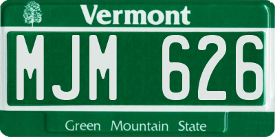 VT license plate MJM626