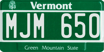VT license plate MJM650