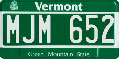 VT license plate MJM652