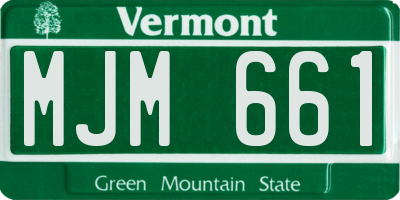 VT license plate MJM661