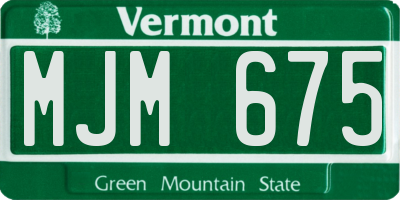 VT license plate MJM675