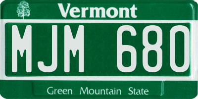 VT license plate MJM680