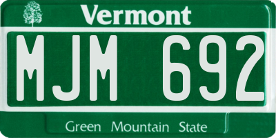 VT license plate MJM692