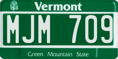 VT license plate MJM709