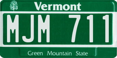 VT license plate MJM711