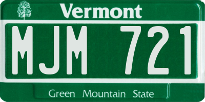VT license plate MJM721
