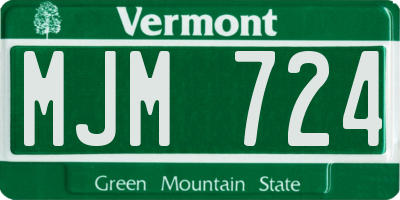 VT license plate MJM724