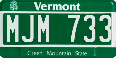 VT license plate MJM733
