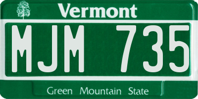 VT license plate MJM735