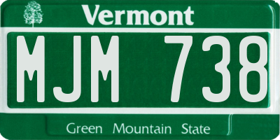 VT license plate MJM738
