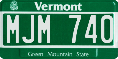 VT license plate MJM740