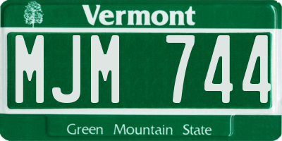VT license plate MJM744