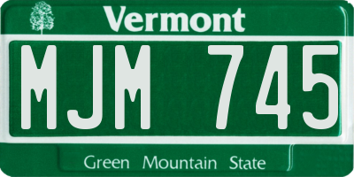VT license plate MJM745