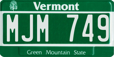 VT license plate MJM749