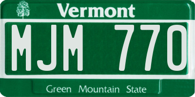 VT license plate MJM770