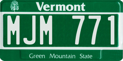 VT license plate MJM771