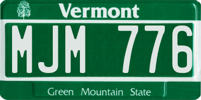 VT license plate MJM776